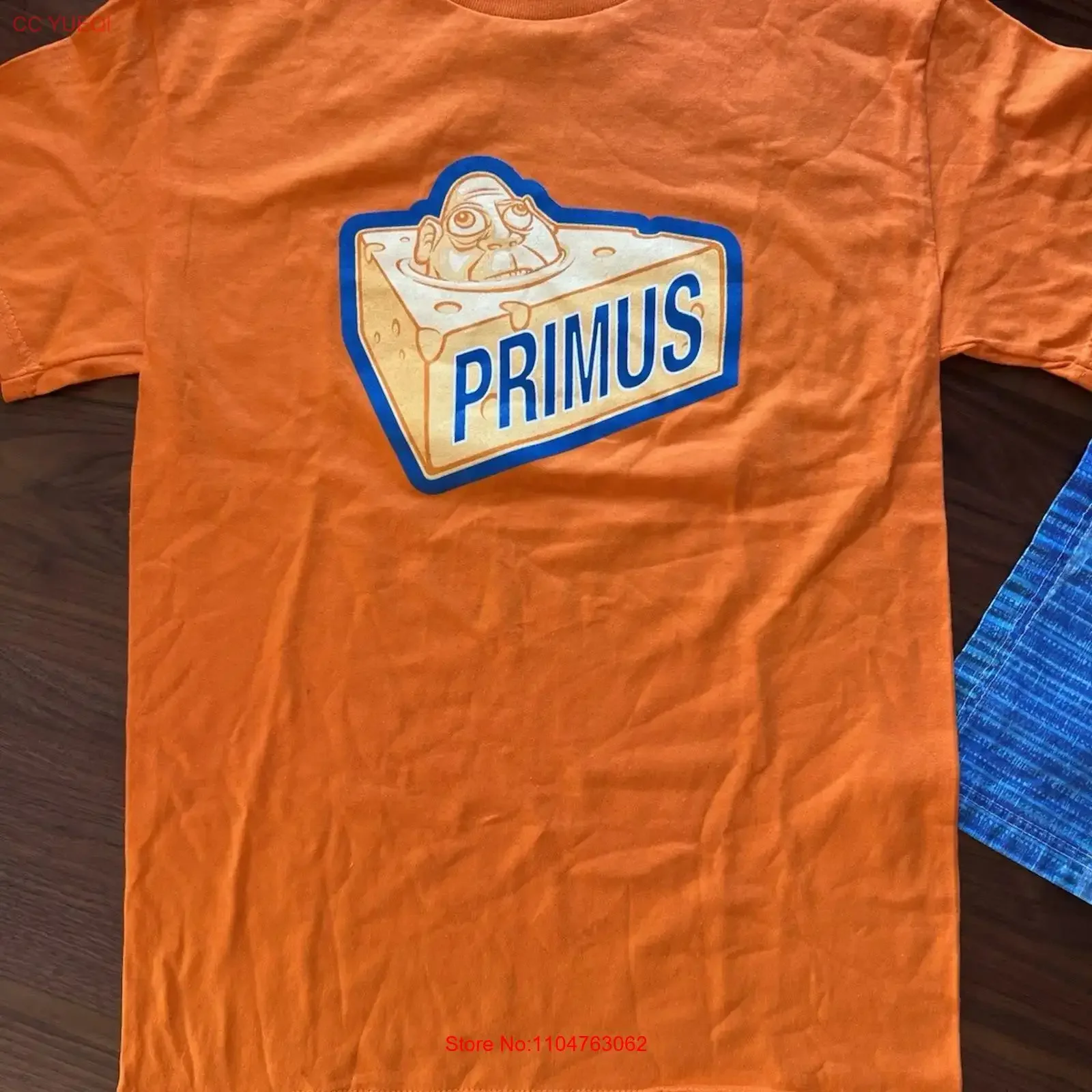 Primus 'Cheese Head' Orange T Shirt Sz S Excellent 2006 Les Claypool vintage Washed Slightly homme Top For Everyday Wear Casual