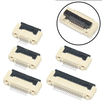 10pcs 0.5mm/1.0mm Pitch Under Clamshell Socket FPC FFC Flat Cable Connector 4P 5P 6P 8P 10P 12P 14P 16P 20P 22P 24P 30P 34P
