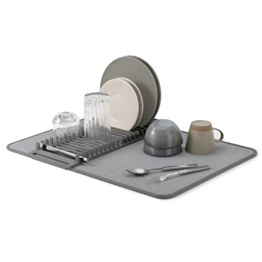 

330720149 UDRY Drying Rack and Microfiber Dish Mat 24 x 18 Charcoal