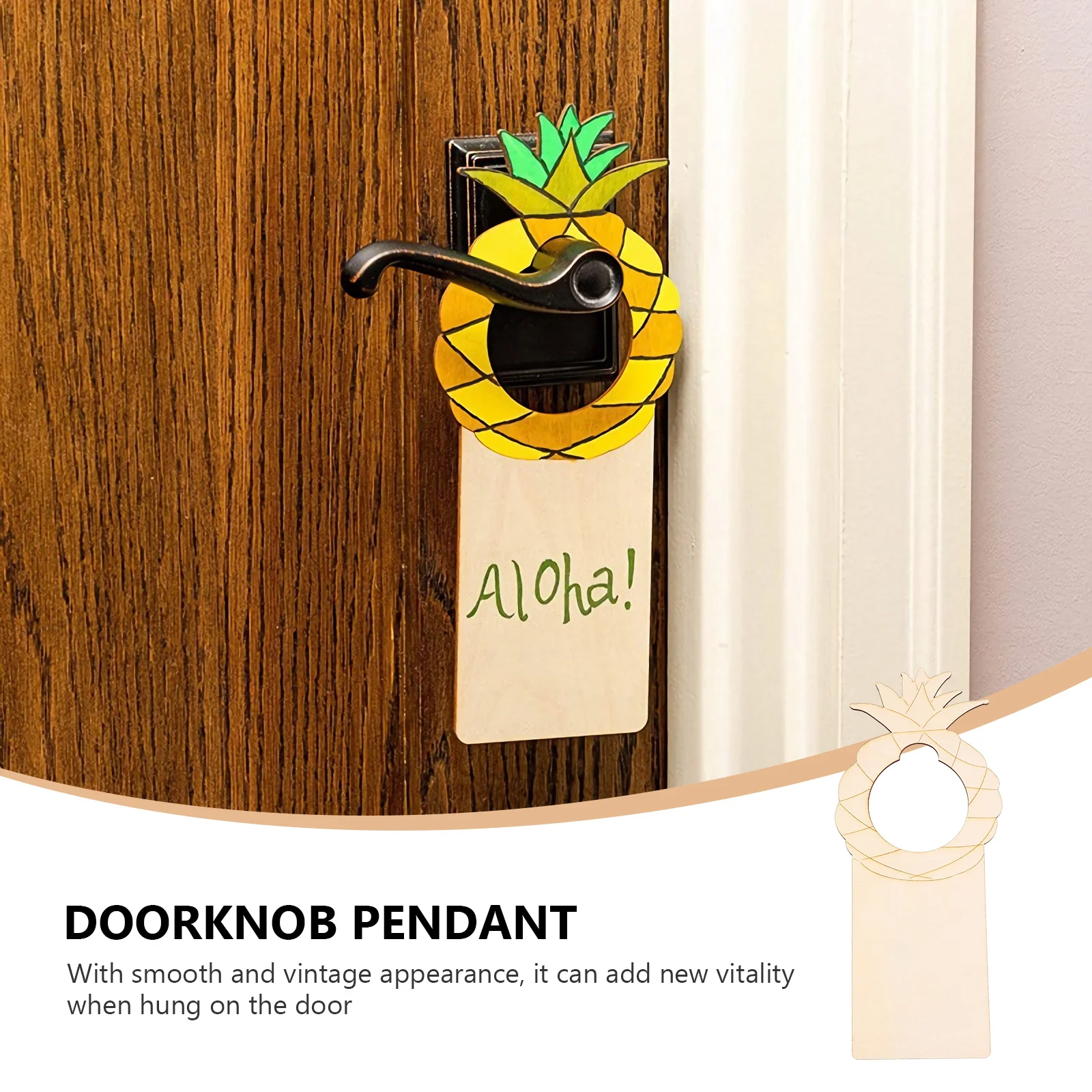 

5Pcs Pineapple Wood Door Handle Pendants Vintage Style Hanging Ornaments DIY Doorknob Decor for Home Office Hotel Restaurant Bar