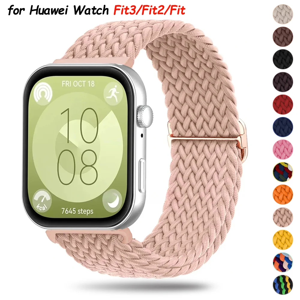 Nylon Braided Strap for Huawei Watch Fit3 Fit2 Fit Solo Loop Band for Huawei Watch Fit 3 2 1 Smartwatch Woven Sport Bracelet