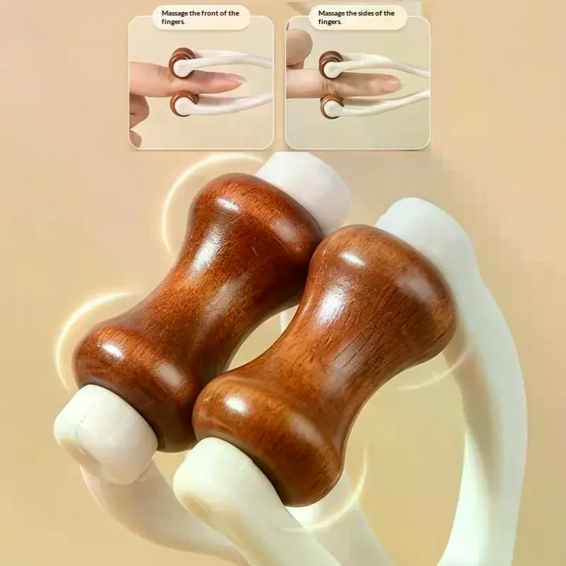 /Kuz/1Pcs Hardwood Massage Roller Tool For Hand Discomfort Stress Relief Tools Finger Massager For Carpal Tunnel Syndrome