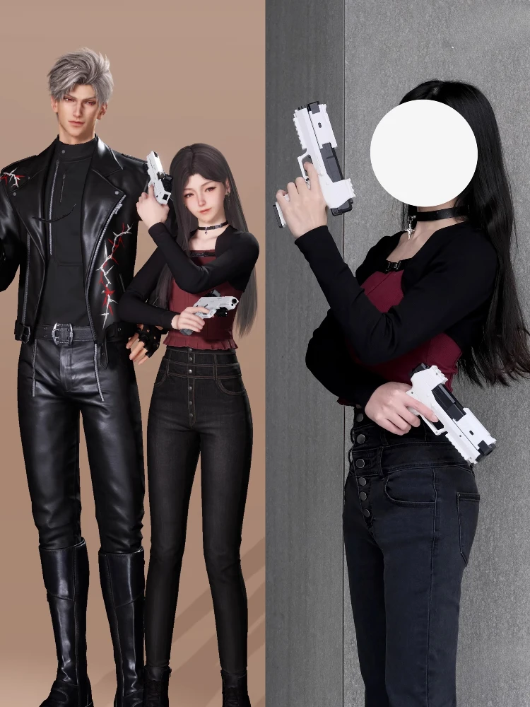

Game Love and Deepspace Miss Hunter Costume Light's Steps Heroine Top Pants Uniform Halloween Christmas Party Role Play Clothes