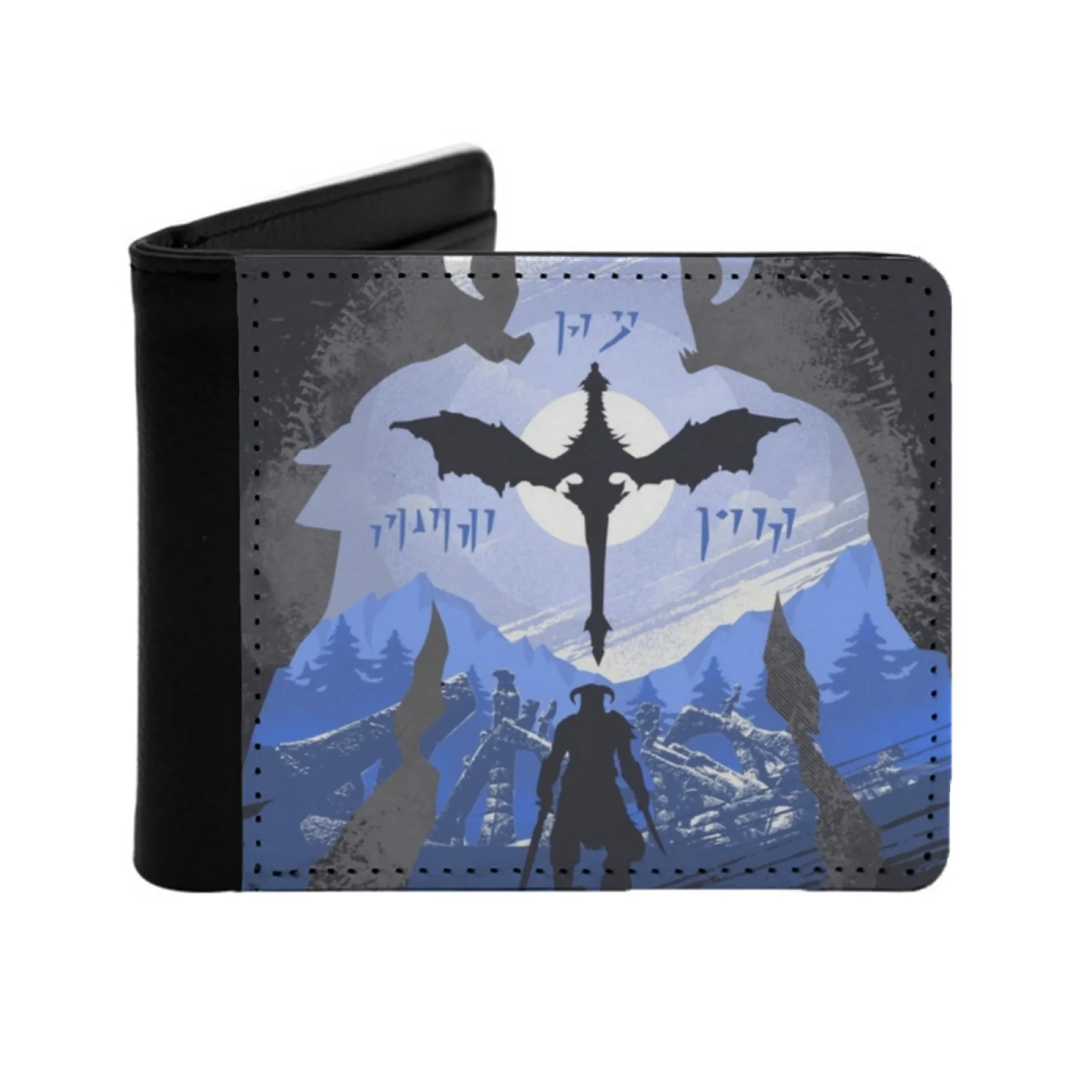 The Last Dragonborn Men Wallets Card Man's Wallet Short Purse Male Bag Nord Khajiit Dovahkiin Gamer Dragonborn V Video Game