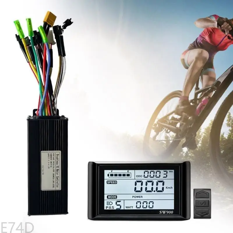SW900 LCD 디스플레이 패널을 포함한 E74D 전기 자전거 변환 세트 및 자전거 향상을위한 30A Sine Wavy Controller