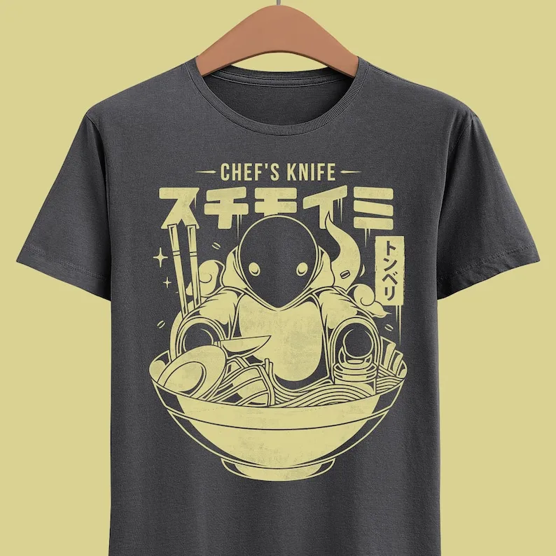 Tonberry Chef's Knife Ramen Japanese Food T-shirt - Final Fantasy Video Games -Final Fantasy VII Rebirth Gaming Tee