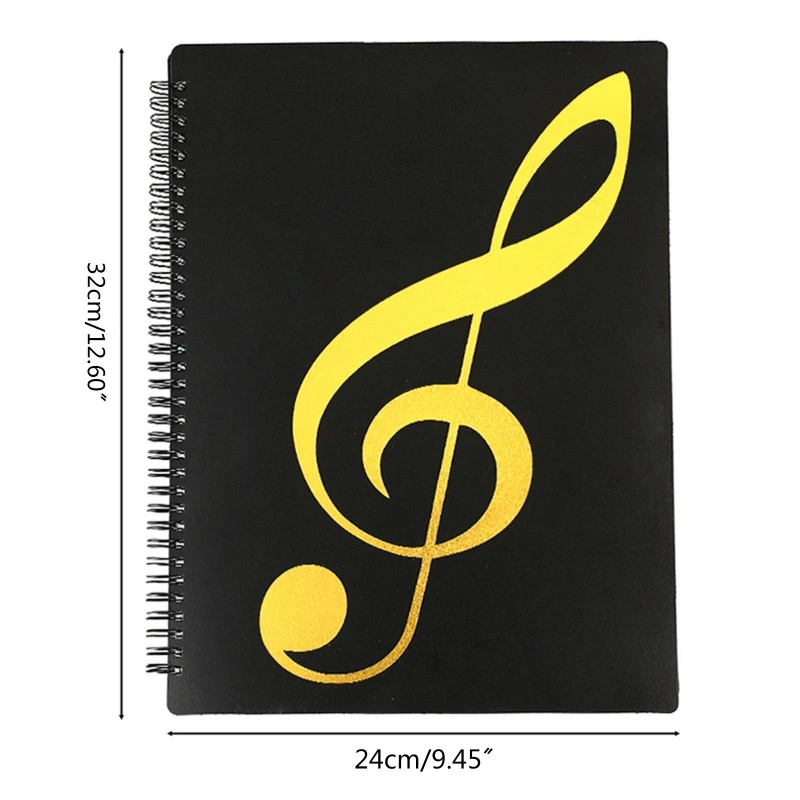 Classeur étanche à spirale pour partitions musique, 10x13 pouces, 20 pochettes Double face pour pianistes violonistes