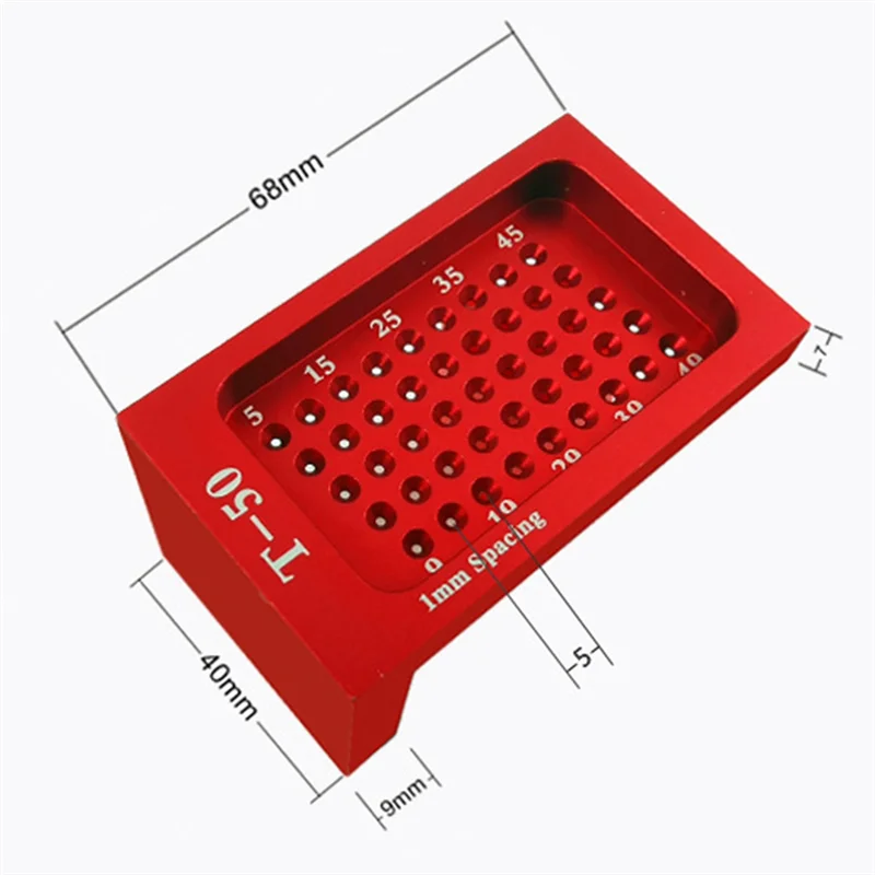 A73P T50 Woodworking Scribing Ruler Hole Ruler Aluminum Alloy T-Shaped Ruler Woodworking Scriber