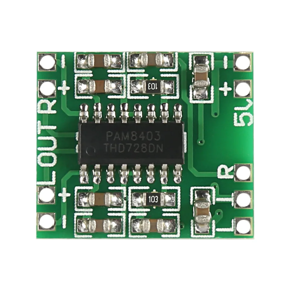 5PCS PAM8403 Super mini digital amplifier board 2 * 3W Class D digital amplifier board efficient 2.5 to 5V USB power supply