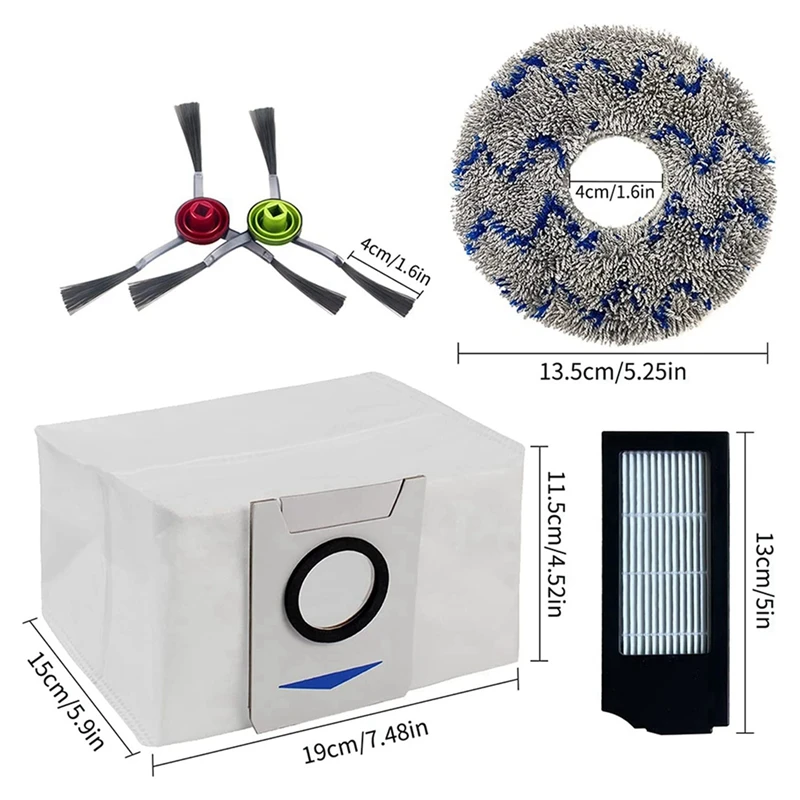 2025-2X Vacuum Cleaner Floor Care Replacement Parts Kit For ECOVACS DEEBOT X1 Omni/X1TURBO/X1 Plus Robot Vacuum Cleaner