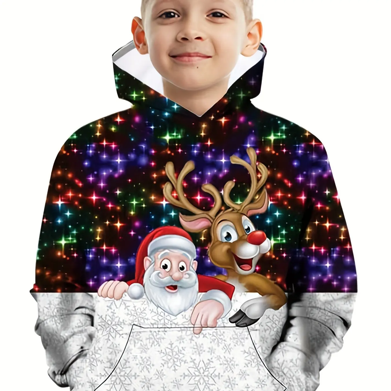 Children\'s Clothing Hoodies Long Sleeve Kids Clothes Girl Boy Autumn Tops Christmas Print Stylish Streetwear Outdoor Clothes