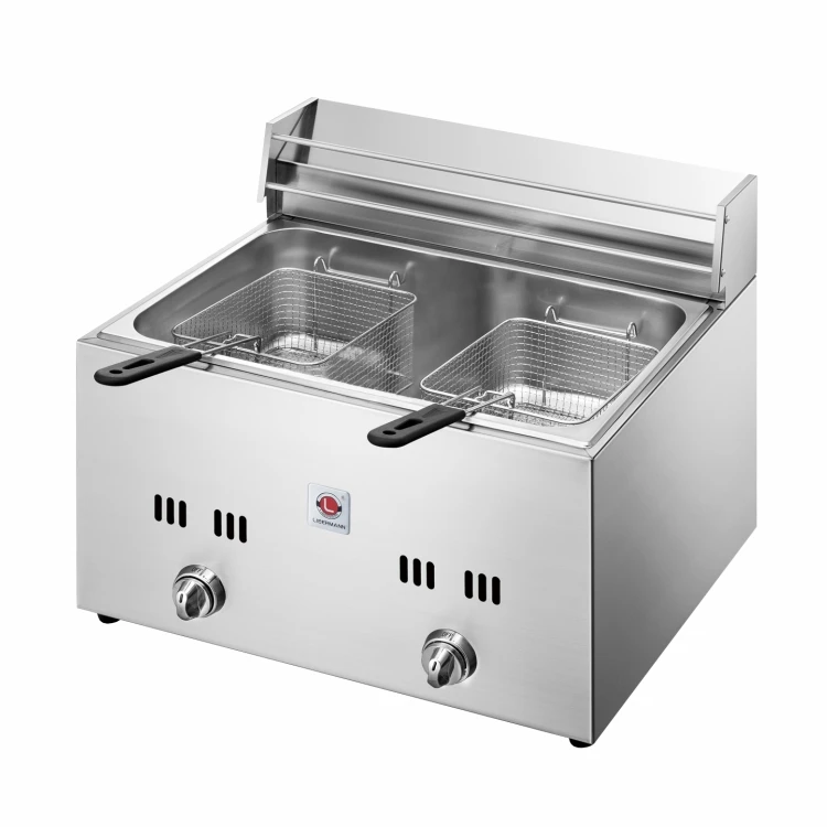 

New Commercial Counter Top Gas Deep Fryer 2 Tank Restaurant Equipment for French Fries Frying Machine