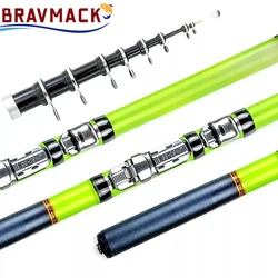 BRAVMACK Koolstofvezel Spinning Hengel Telescopische Mini Pole 3M 2.7M 2.4M 2.1M 1.8M 1.5M Vis Gear Visgerei Hoge Kwaliteit