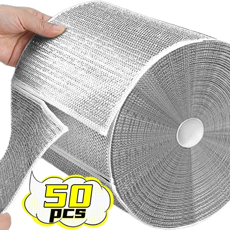 25x25cm Metal Steel Wire Rags Cloth Home Kitchen Pot Pan Dishwashing Double-sided Dishcloth Cleaning Cloths Towel Scrubber Rag