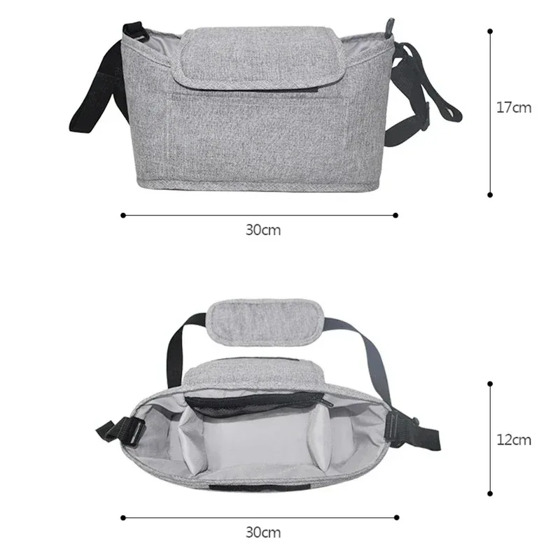 Stroller Bag Baby Diaper Mummy Bag Large Capacity Stroller Organizer Cup Holder Feeding Bottle Stroller Accessories Hanging Bag