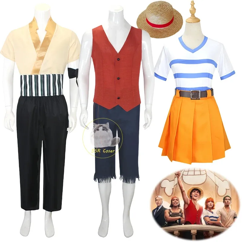 qa156Bilibili Film One Piece Rufy Zoro Nami Costumi Cosplay Uniforme Halloween Party Performance Wear Abbigliamento