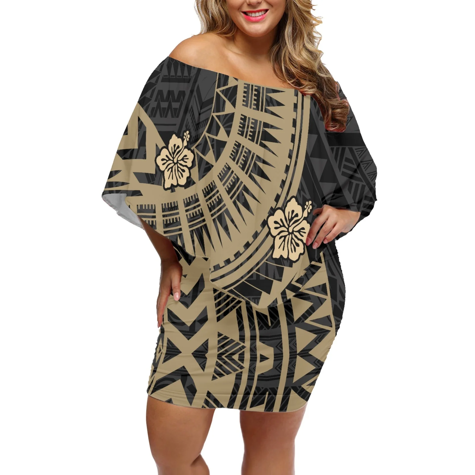 

Women Elegant Summer Skirt Tattoos Frangipani Print Ladies Shawl Evening Dress Comfortable And Breathable Frill Women Dress