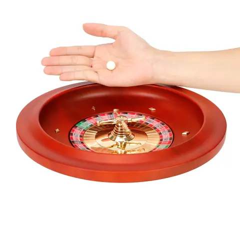 High Quality Type C Casino Wooden Roulette Wheel Bingo Game Russian Roulette Turntable Game with Steel Balls