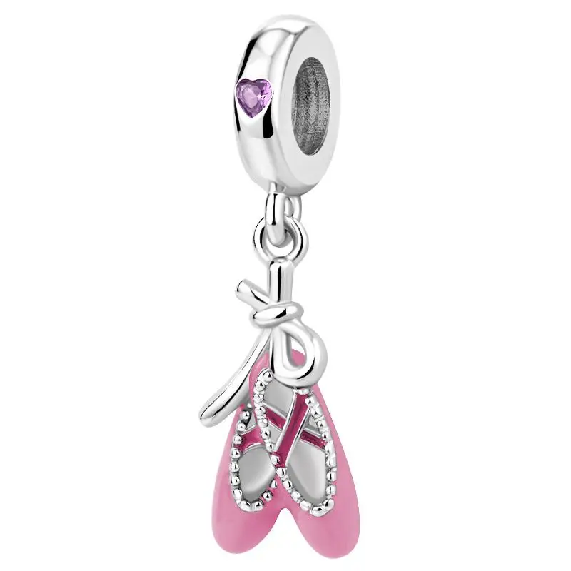 925 Sterling Silver Dance Shoes Perfume Butterfly Moon Pendant DIY Charms Bracelet Accessories Bead Women Surprise Jewelry Gift