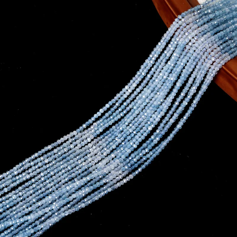 Natural Aquamarine Gradient Round Beads, 2mm Loose Beads for DIY Bracelet & Necklace Jewelry Making view 4