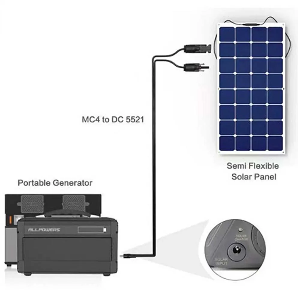 Feet Solar Panel Extension DC5521 Cable 16AWG Solar Cable, Solar Panel Cable with Female and Male Waterproof Connectors for RV