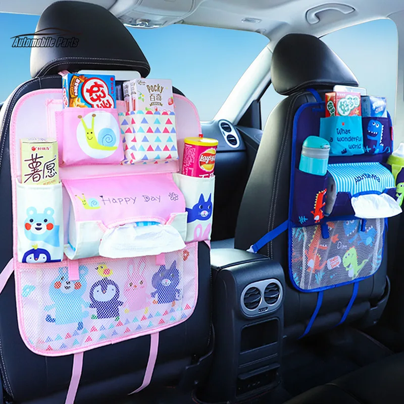 1Pcs Cute Cartoon Car Back Seat Organizer for Kids Children Baby Multi-function Car Seat Back Storage Hang Bag Pocket Foldable