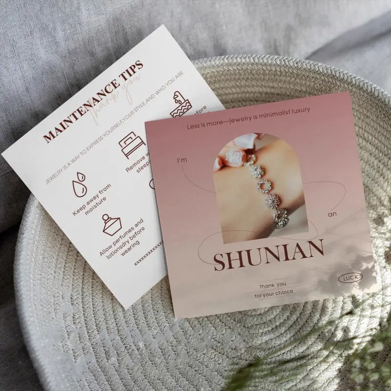 Customized 9*9cm Thank You Gift Decoration Card For Small Business Coated Paper Personalized Customization Wedding Invitation