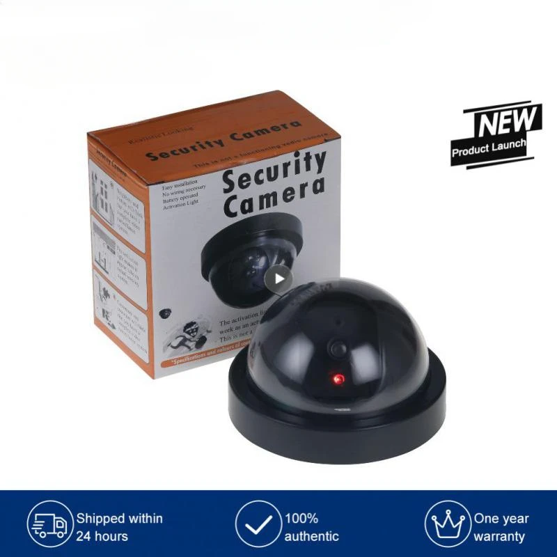 

1~8PCS Simulation Camera Fake Dome Camera CCTV Security Camera Indoor With Flashing Red Dummy LED Light Fake Surveillance Camera