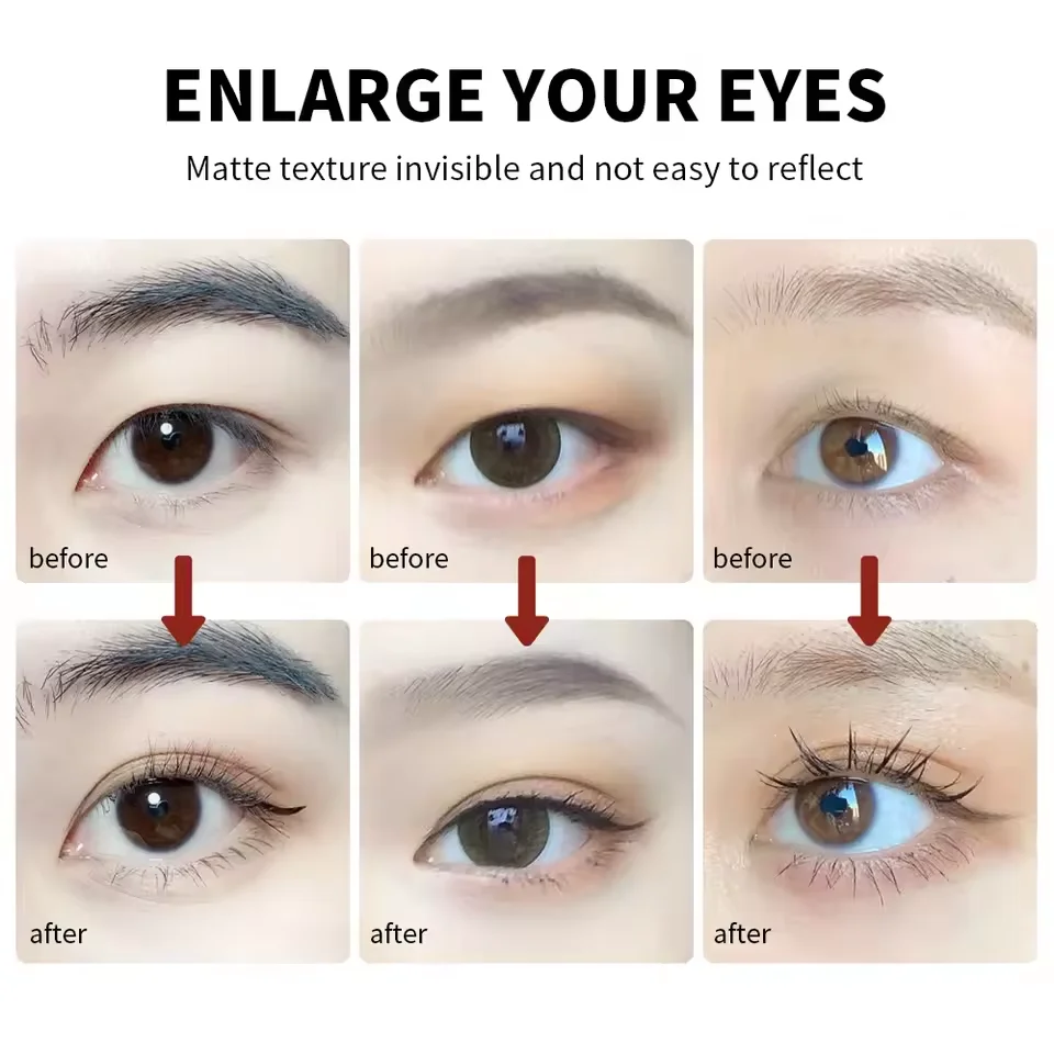 ألياف غير مرئية مزدوجة أضعاف شريط لاصق للجفن ملصق دانتيل طبيعي شفاف بيج شريط ذاتي اللصق مكياج عيون طبيعي #3