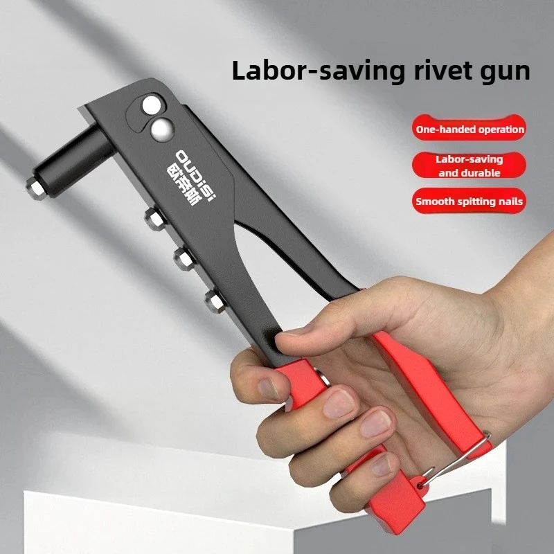 Professional Heavy Duty Rivet Gun Hand Riveter Tool Kit with 100Pcs Rivets for Furniture Trailer Boat - Pop Rivet Gun Set