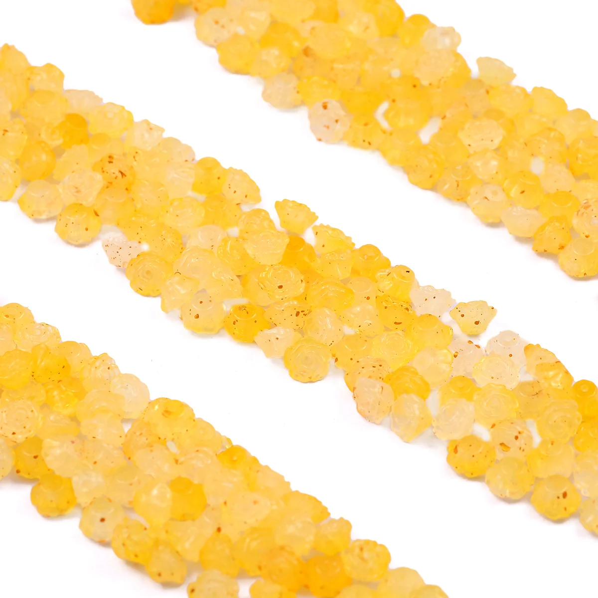

100/200/300pcs/lot Small Flower-shaped Beads Yellow Spacer Loose Beads for DIY Antique Hair Accessories Handmade Materials