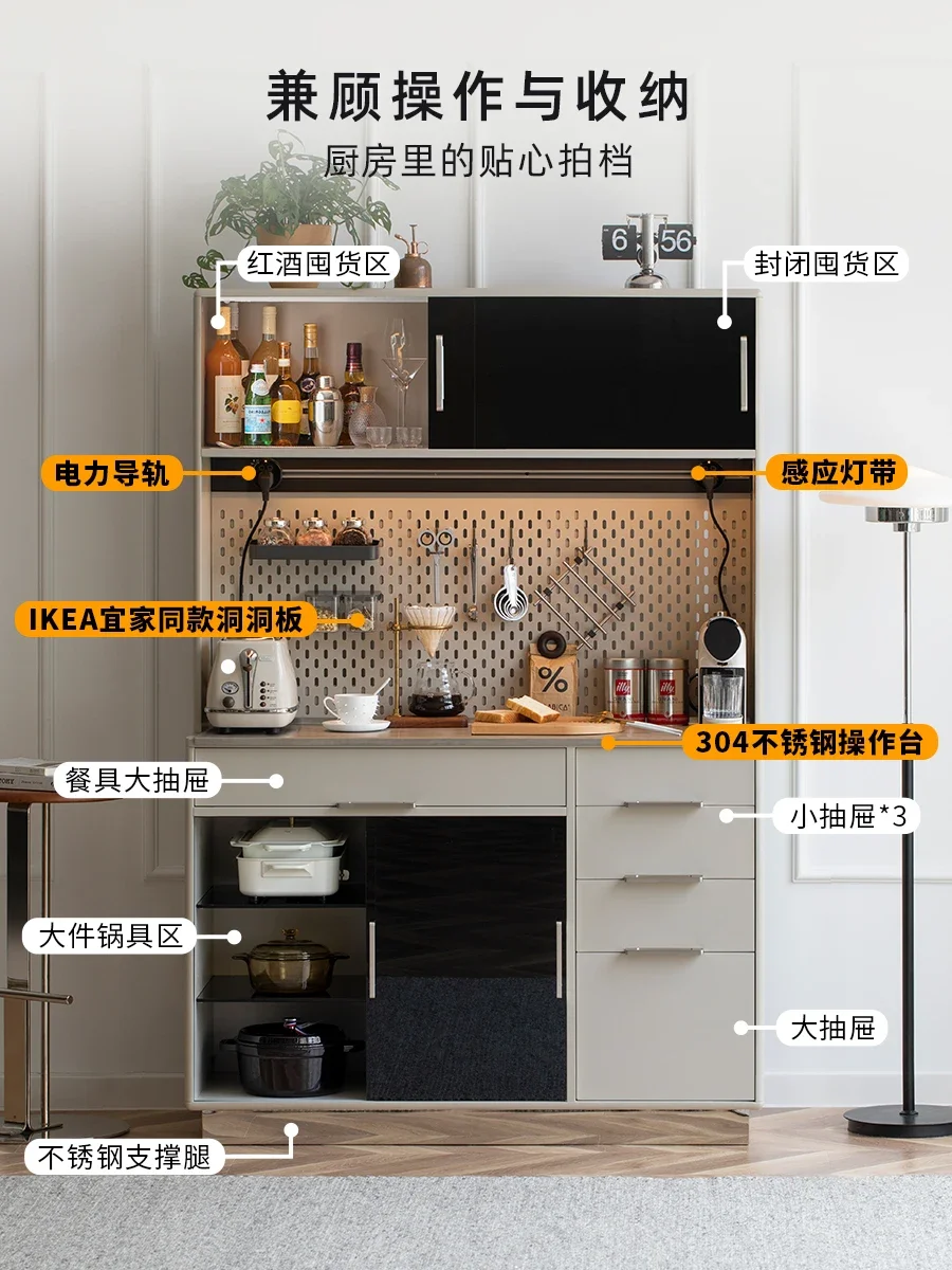 خزائن جانبية فاخرة لتناول الطعام من نورديك لايت، وخزائن، وخزائن النبيذ، وخزائن الشاي الصغيرة #3