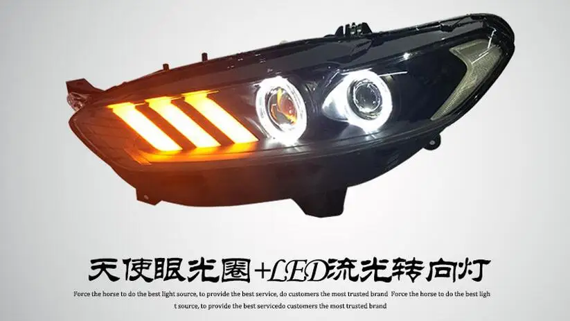 2013~2016y car bumer head light for ford Ford Mondeo headlight fusion car accessories LED DRL HID xenon fog for Mondeo headlamp