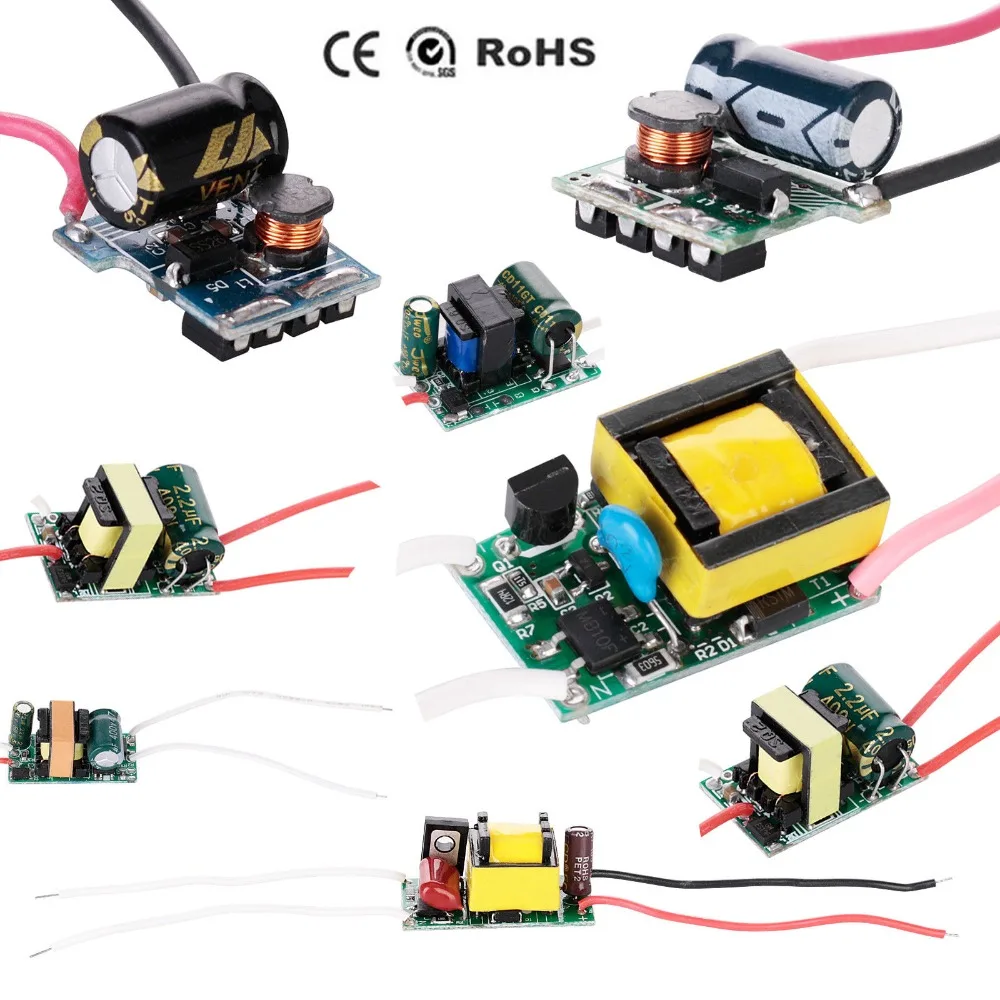 Ca 85-265V 12V 110V 220V LED Driver ingresso 3W - 7W alimentatore trasformatori per lampade dimmerabili a corrente costante 300mA integrati