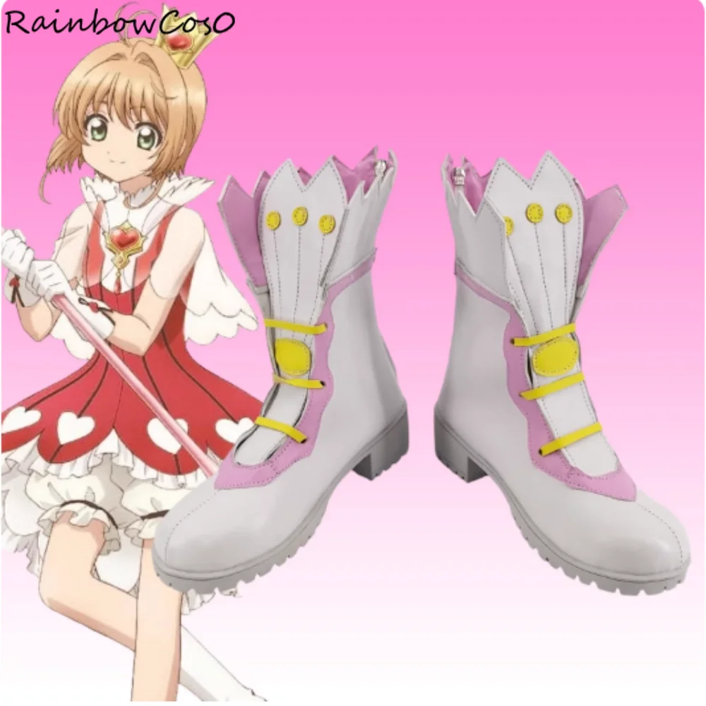 KINOMOTO SAKURA Cosplay Shoes Boots Game Anime Party Halloween RainbowCos0 W5252
