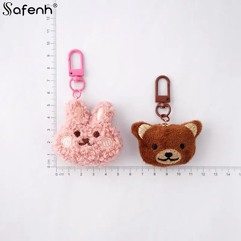 Mini Cute Plush Bear Keyring For Women Girl Cartoon Rabbit Kawaii Keychain Unique Design Car Key Chains Chaveiro Marcha De Carro