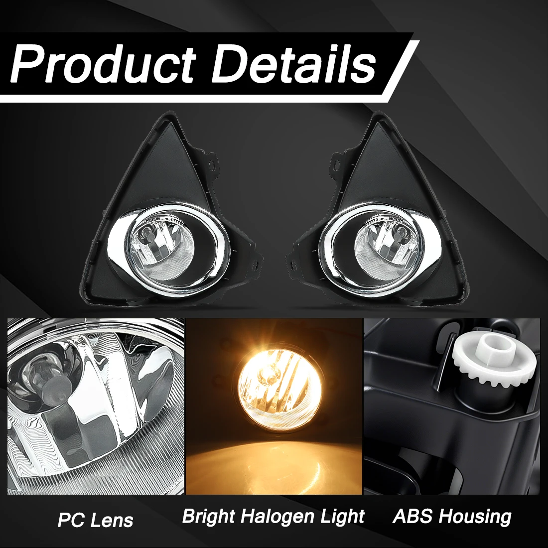 Front Fog Lamps For Toyota Auris 2014 2015 Halogen LED Car Fog Lights Assembly with Harness Driving Lights Car Accessories 12V view 2