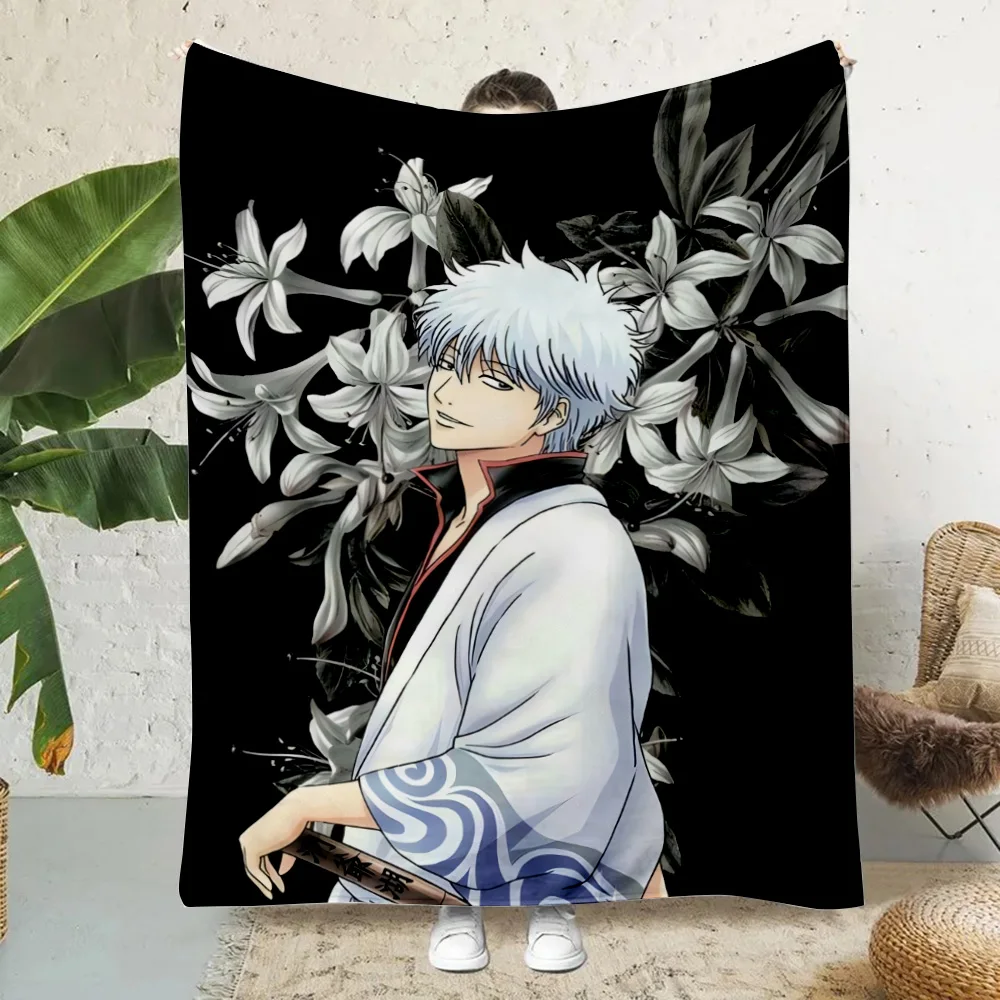 Animation Gin Tama Gintoki Sakata Printed Picnic Blankets Warm Blanket Soft and Comfortable Blanket Home Travel Birthday Gift