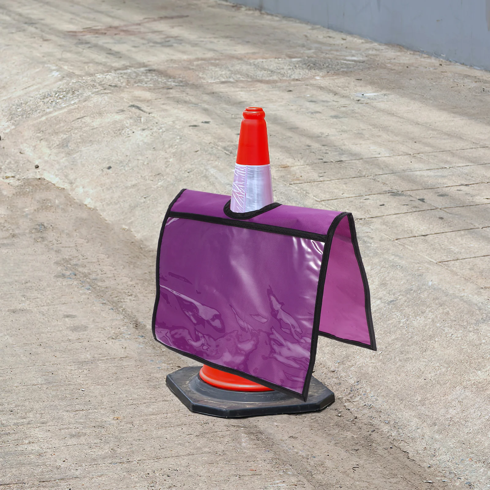 2pcs Traffic Cone Covers A4 Size Bright Durable Pvc Pe Sleeve For Outdoor Safety Warning Sign Multifunctional Message Cover