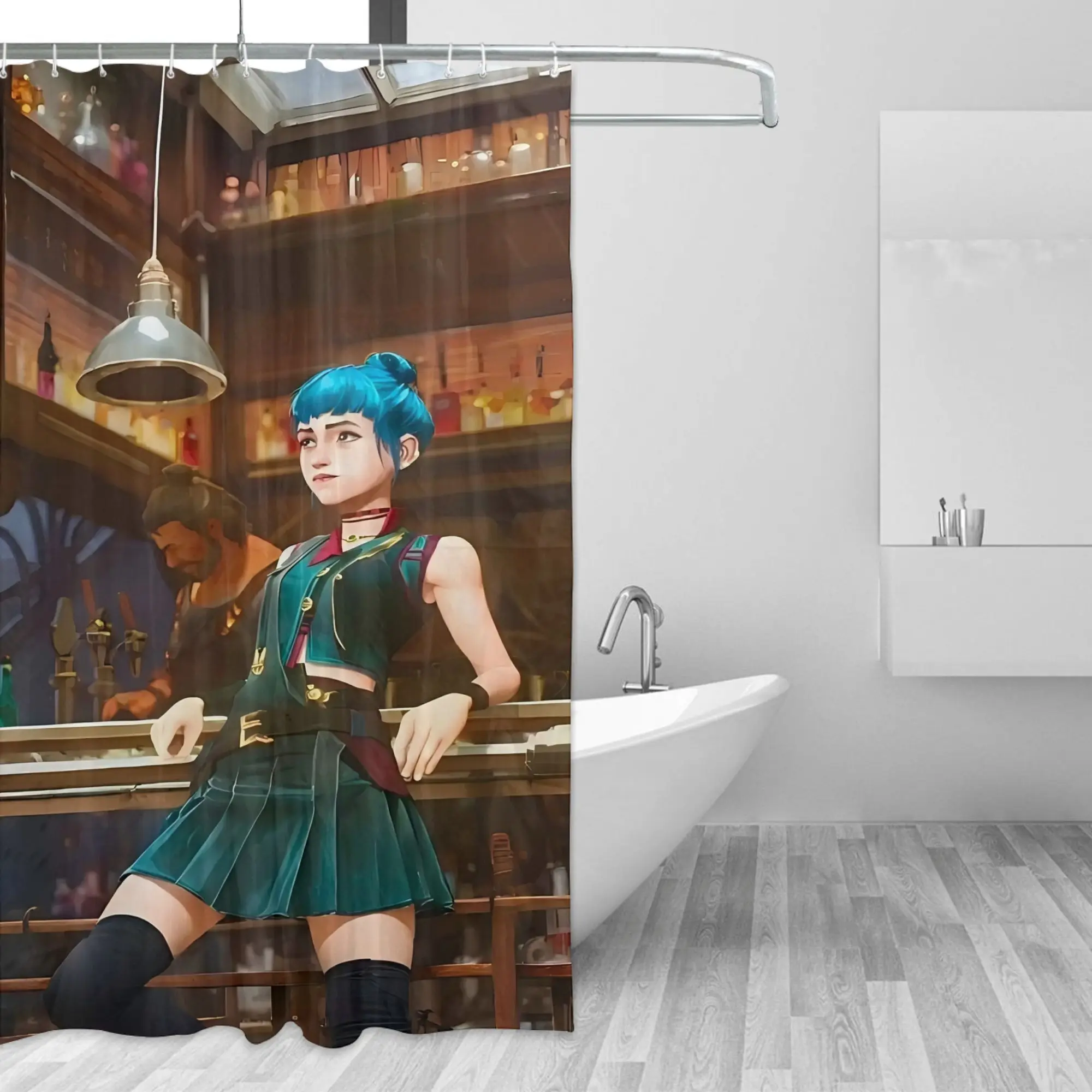 

Модная занавеска для душа в стиле Arcane с крючком - модная зеленая и золотая декоративная занавеска для душа для ванной комнаты