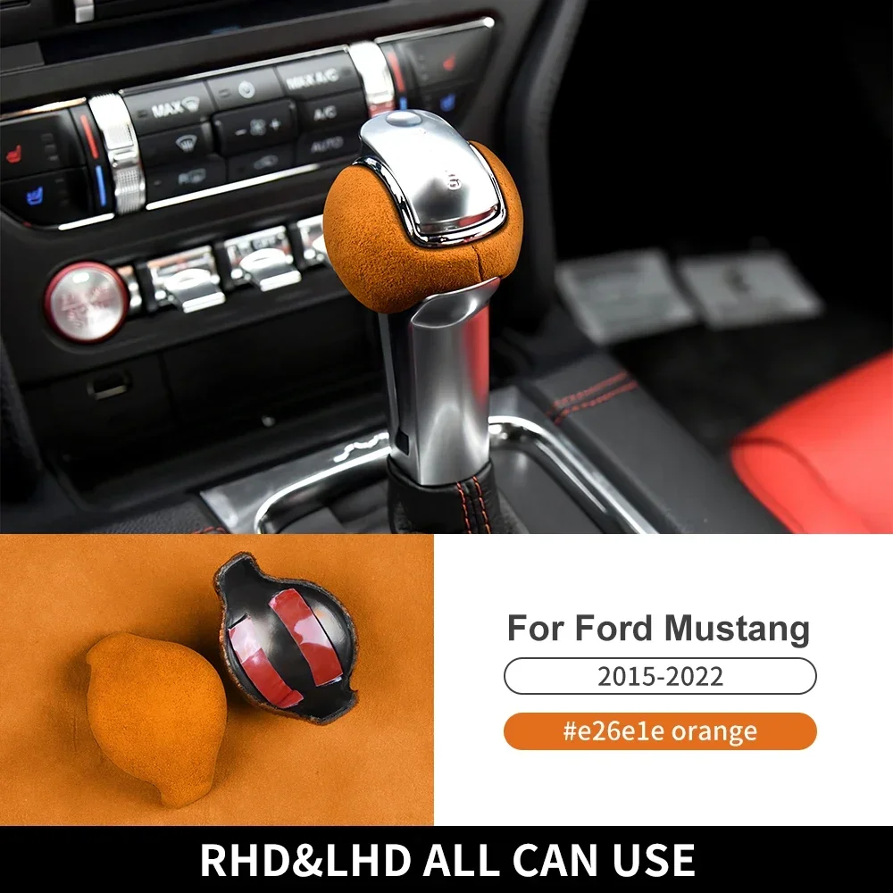 

Italy Super Suede Car Gear Shift Knob Cover for Ford Mustang 2015 2016 2017 2018 2019 2020 2021 2022 2023 GT 2024 2025 Interior