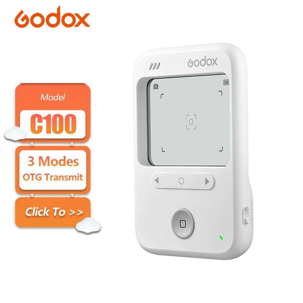 Godox C100 透明ビューファインダーカメラ、ISO手動調整機能付き、スマートHDディスプレイ搭載、カメラビデオ撮影用