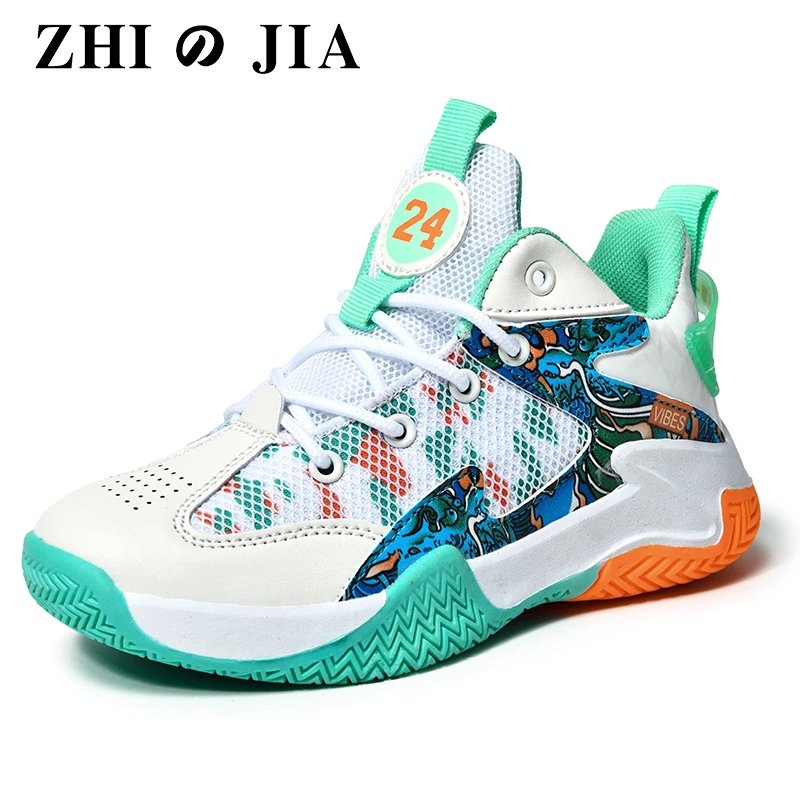 

Children's Basketball Shoes Mesh Breathable Boys' Casual Shoes Outdoor Training Sports Shoes Non-slip Shading Basketball Shoes