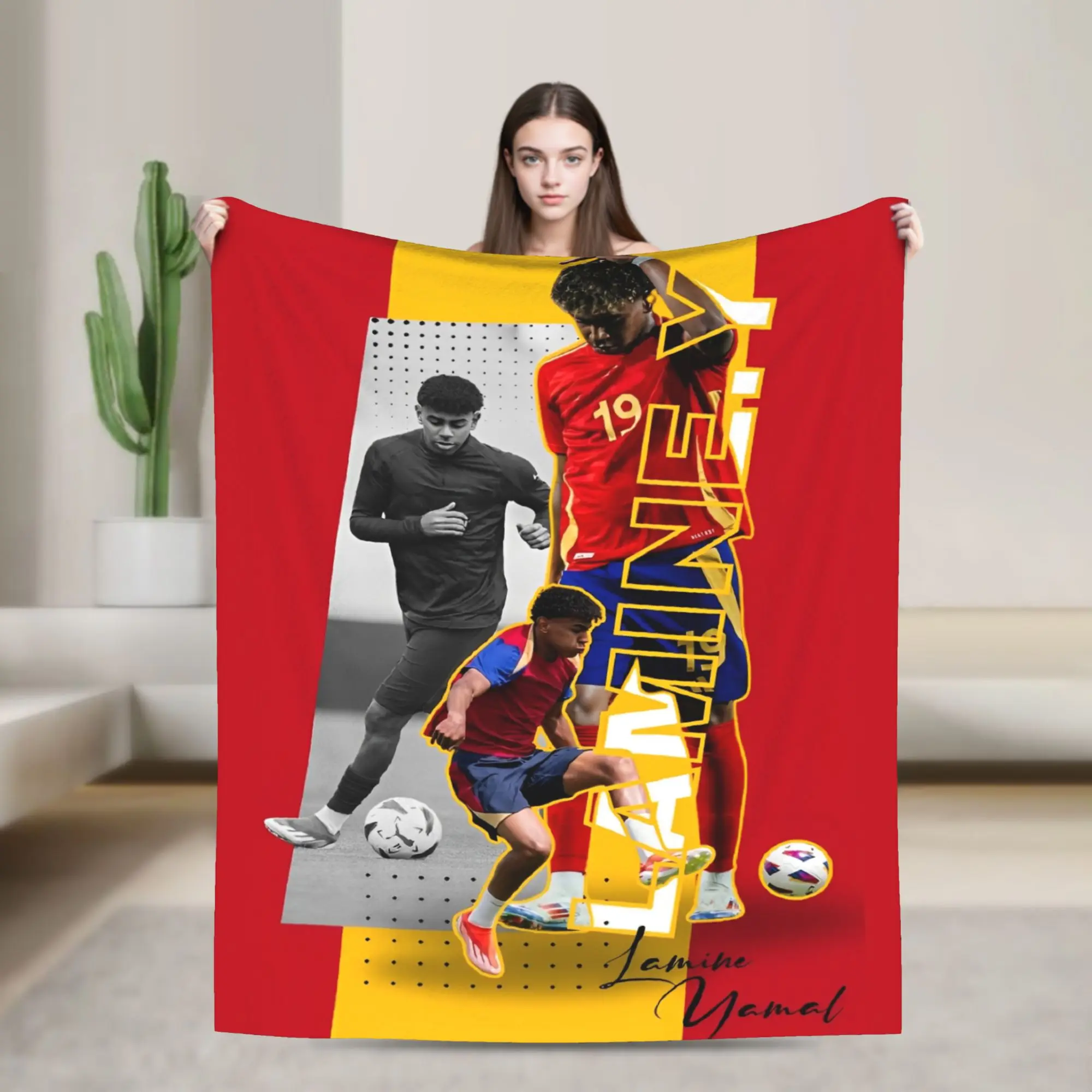 Lamine Y-Yamal Spain Football Blankets Flannel Textile Decor  Portable Ultra-Soft Throw Blanket for Sofa Office Quilt