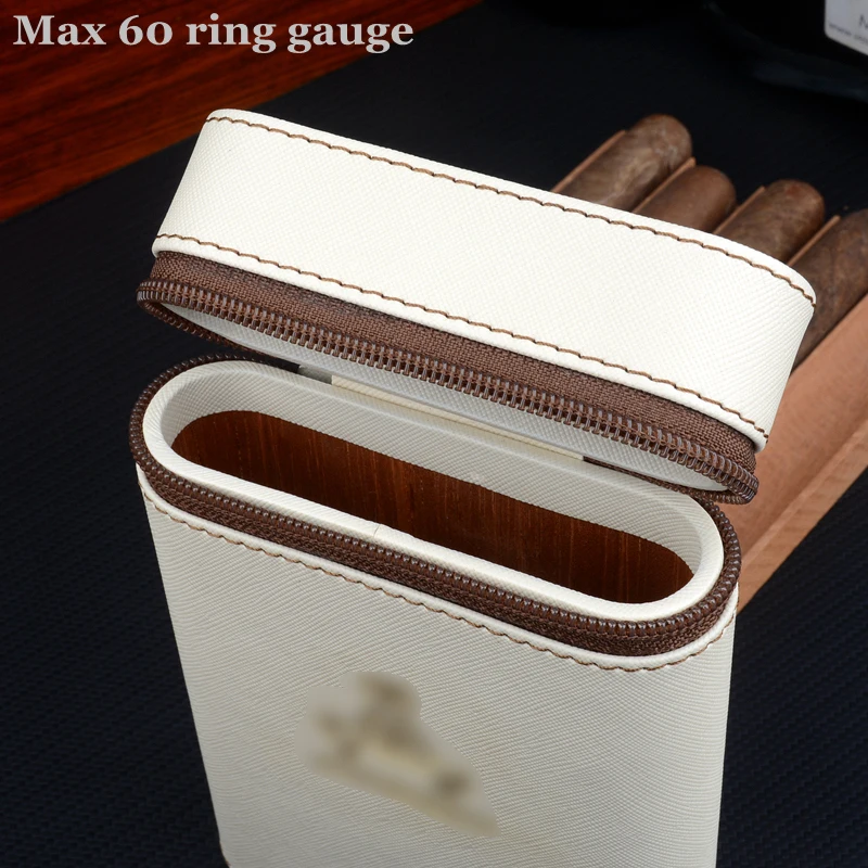 Leather Cigar Case for Humidor, Cedar Wood Lined, Tobacco Tube, Travel Cigar Holder Box, Customer-Made Smoking Accessories