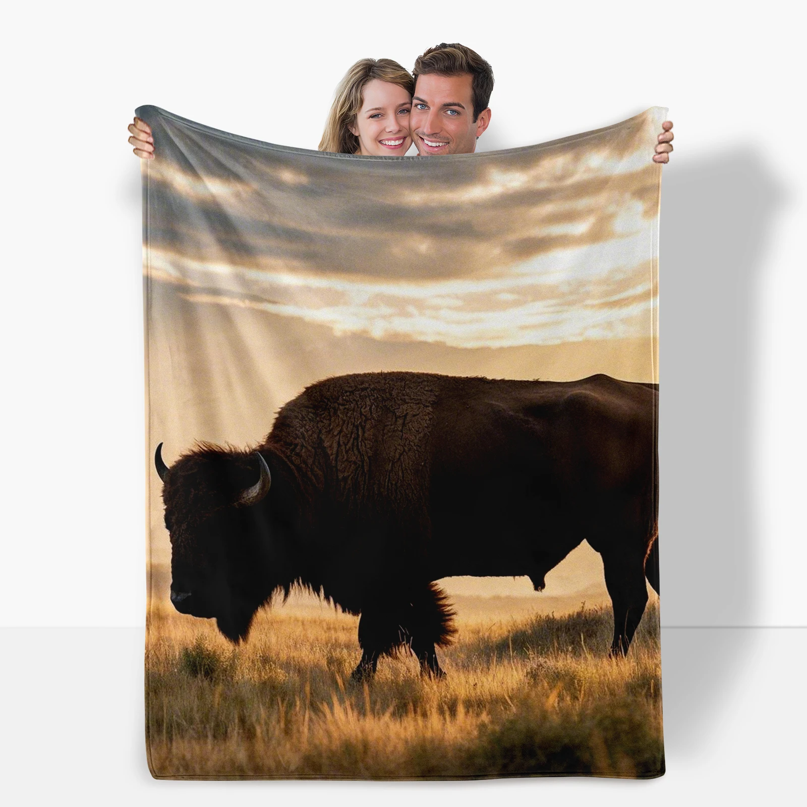 Bold Bison In The Prairie Blanket Perfect For Family And Friends Kids To Spark Curiosity About Nature