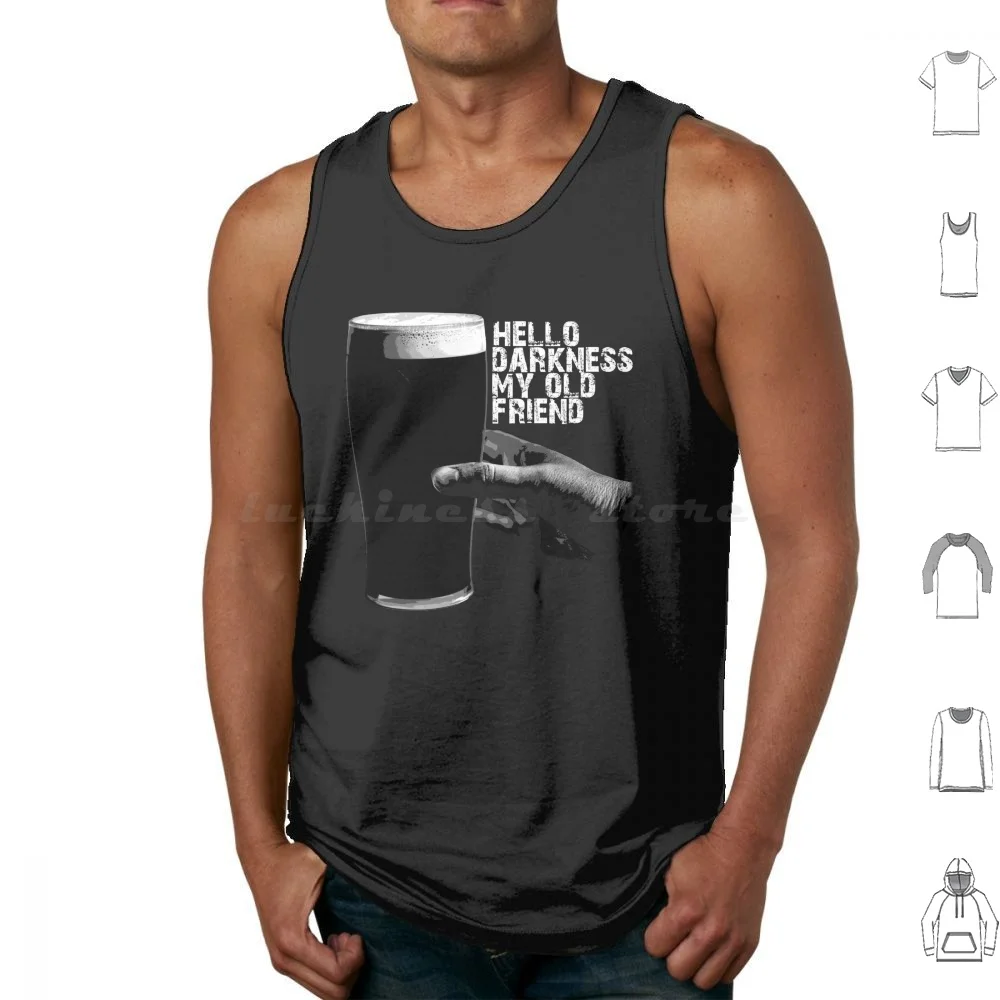Hola oscuridad mi viejo amigo-Irish Stout camisetas sin mangas chaleco sin mangas Hola oscuridad mi viejo amigo viejos Stout cerveza irlandesa