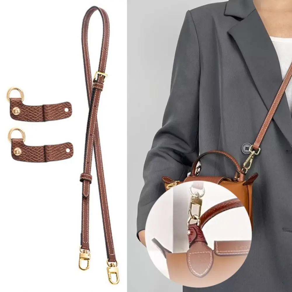 Bag Transformation Accessories for Longchamp Punch-free Genuine Leather Shoulder Strap Crossbody Conversion Hang Buckle