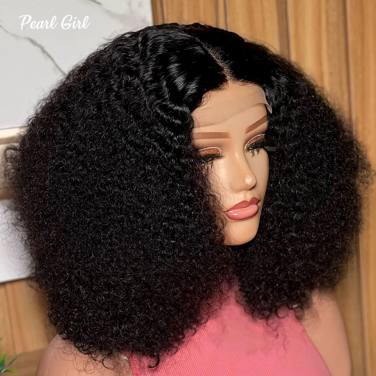

Double Drawn Kinky Curly Human Hair Bob Wig Natural Color Pixie Curls 13x6 13x4 Lace Frontal Wig Pre Plucked 4x4 5x5 Closure Wig