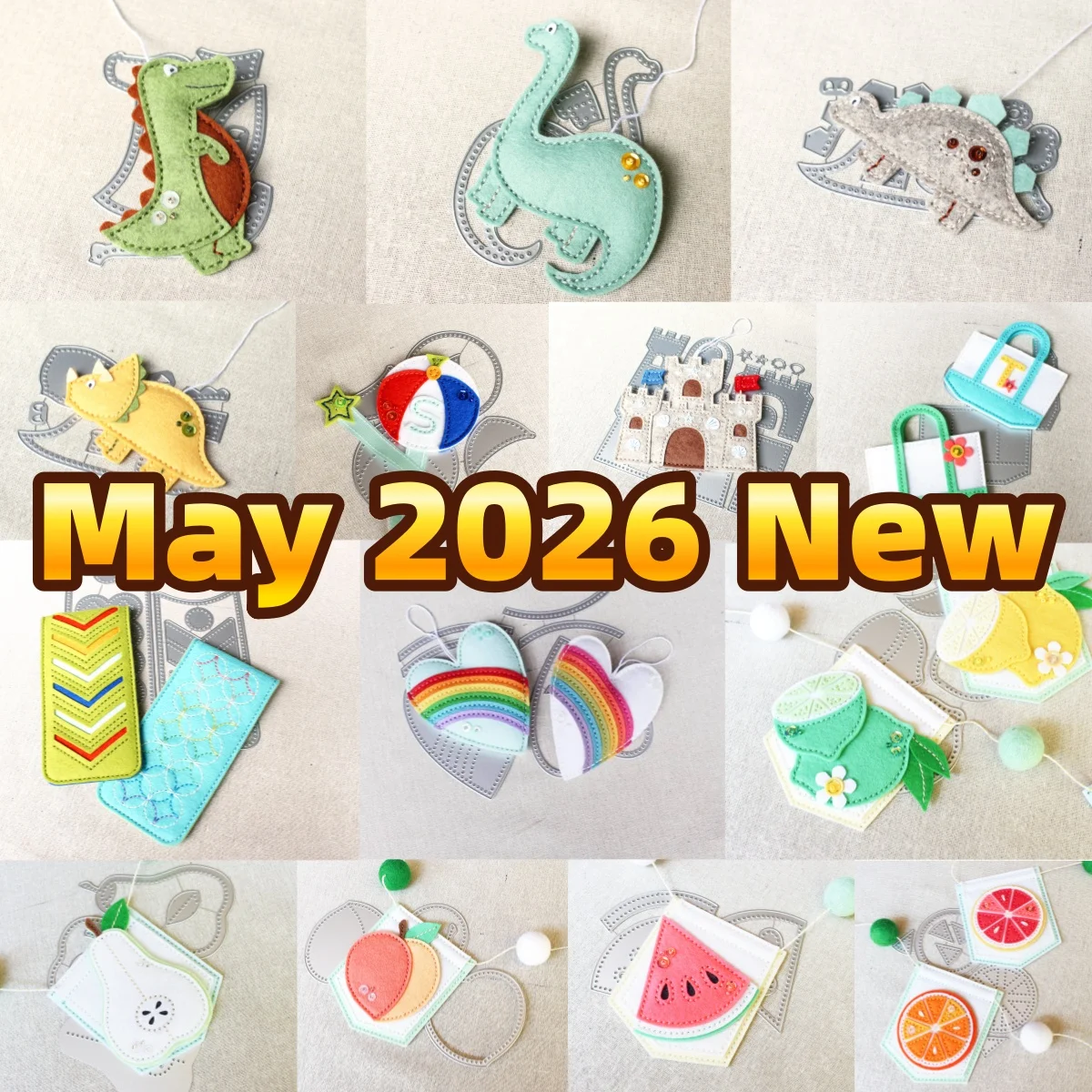 Felt Dies Lemon Peachy Brontosaurus Metal Cutting Dies for DIY Making Card Scrapbook Embossed Supplies Template May 2026 New